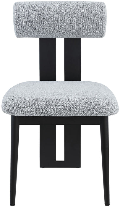 Dario - Boucle Dining Chair With Black Frame (Set of 2)