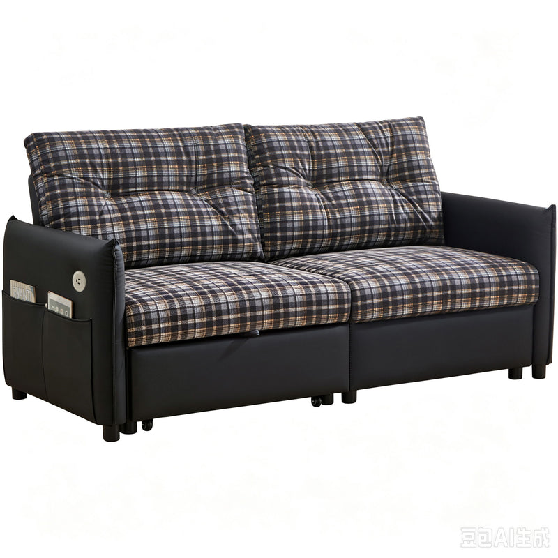 Sleeper Sofa, Expandable Sectional With Ottoman For Living Room