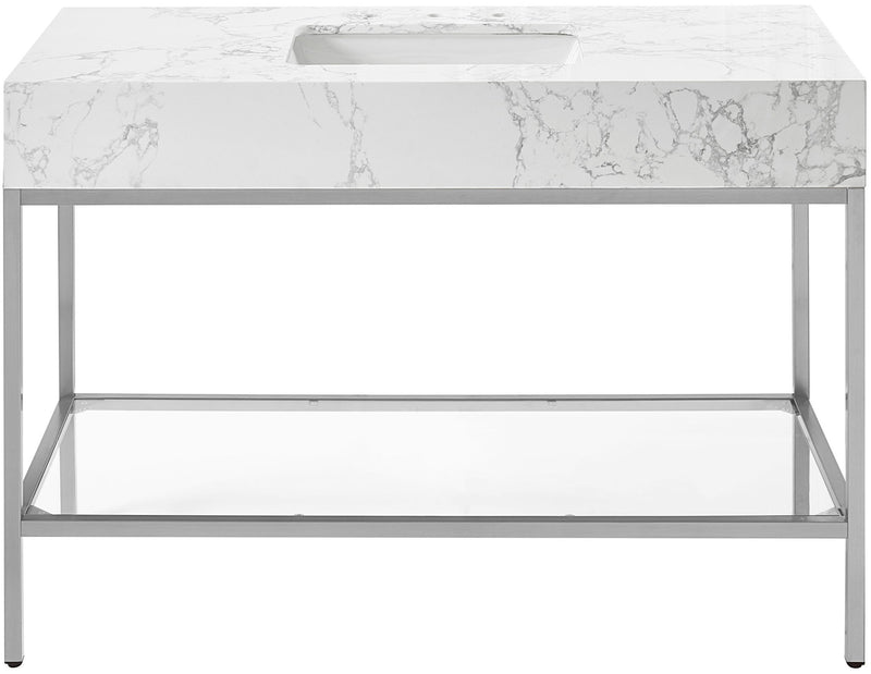 Marmo - Engineered Marble Bathroom Vanity With Chrome Base