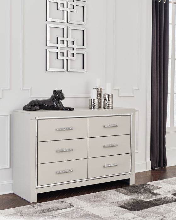 Zyniden - Silver - Six Drawer Dresser