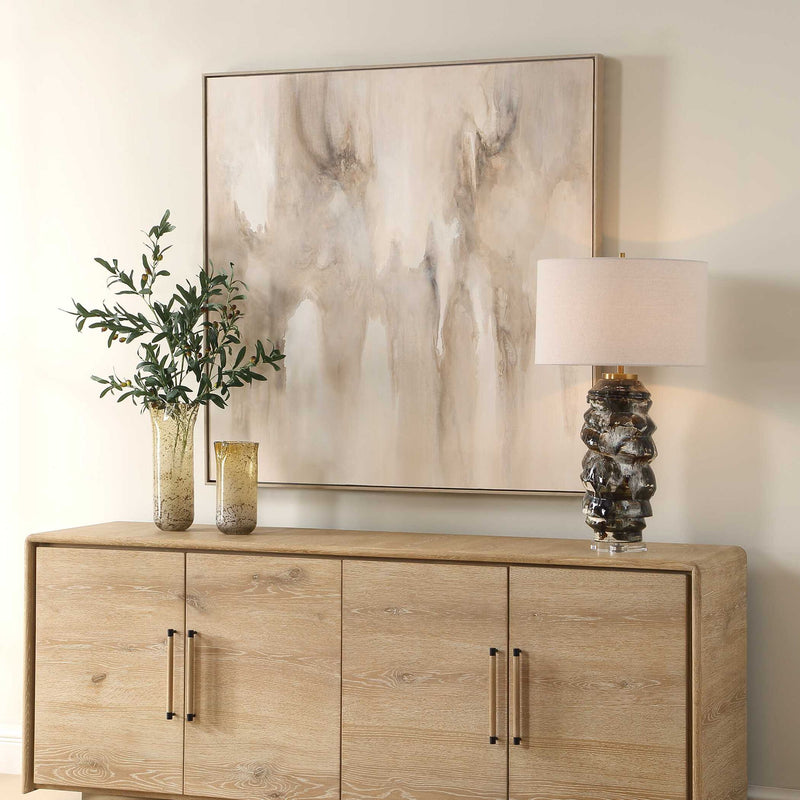 Embark - Hand Painted Abstract Canvas - Black / Brown / Gray / Woodtone