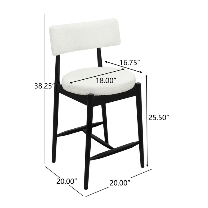 Mid Century Modern Counter Stools, Fabric Upholstered Chairs