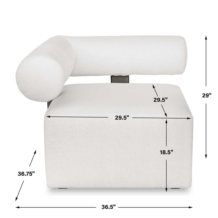 Bolster Back - Outdoor Corner Sofa - White