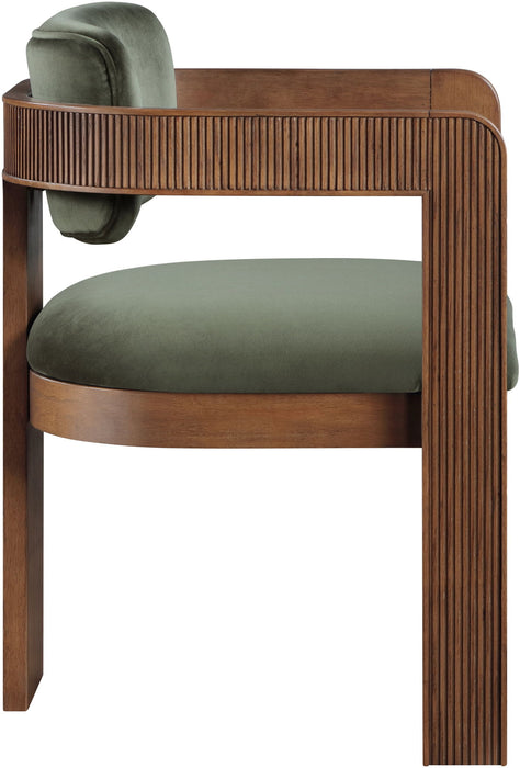 Sacha - Velvet Dining Chair With Brown Base (Set of 2)