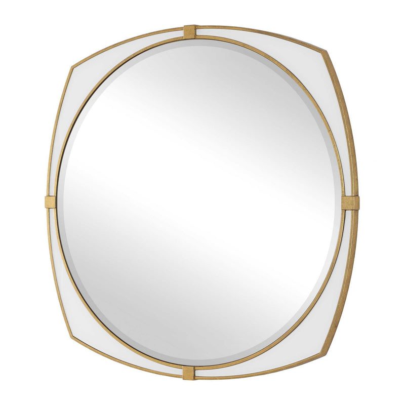 Estella - Round Mirror - Gold / White