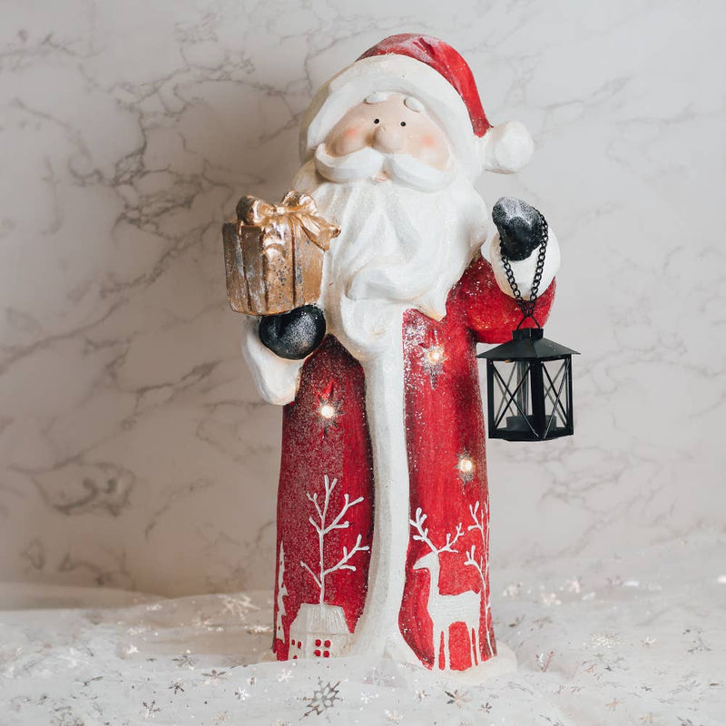 Red Santa with LED Lights — Christmas, Holiday Decorations