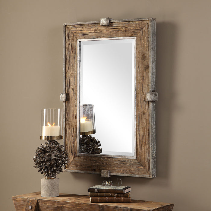 Siringo - Weathered Wood Mirror - Light Brown