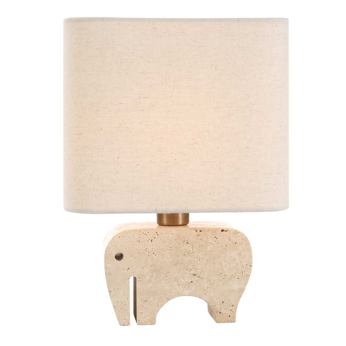 Tusk - Travertine Accent Lamp - Beige