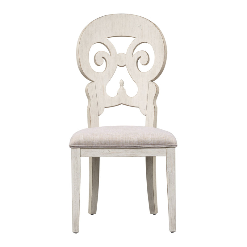 Farmhouse Reimagined - Splat Back Side Chair - Antique White / Chestnut Tops