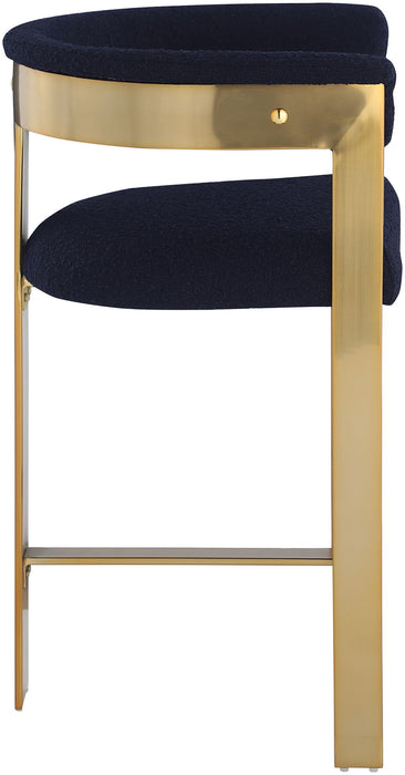 Romeo - Boucle Counter Stool With Gold Base (Set of 2)