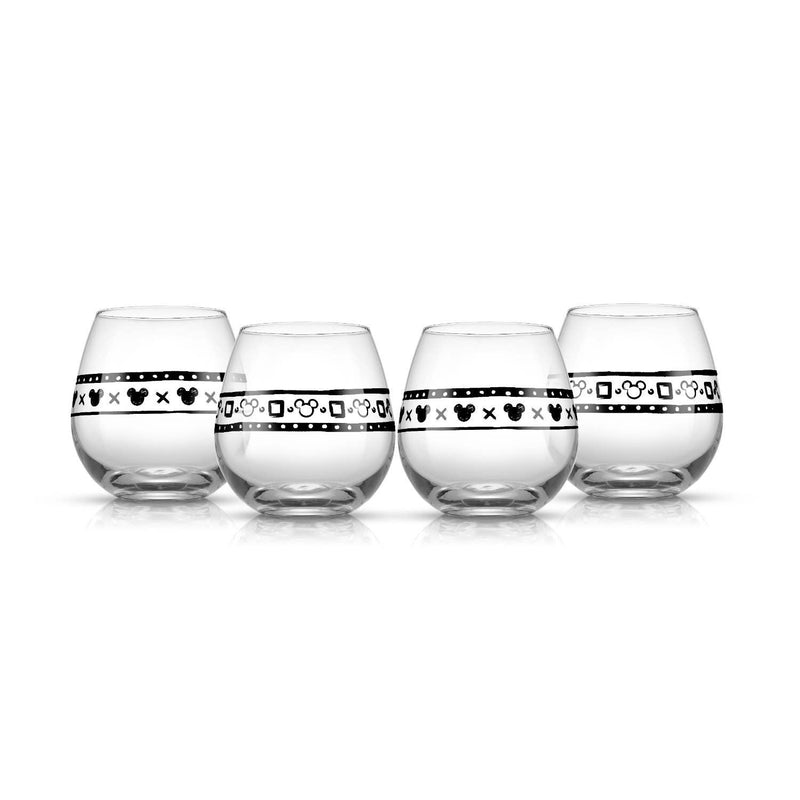 Disney Geo Picnic Mickey Mouse Stemless Wine Glasses | Set of 4