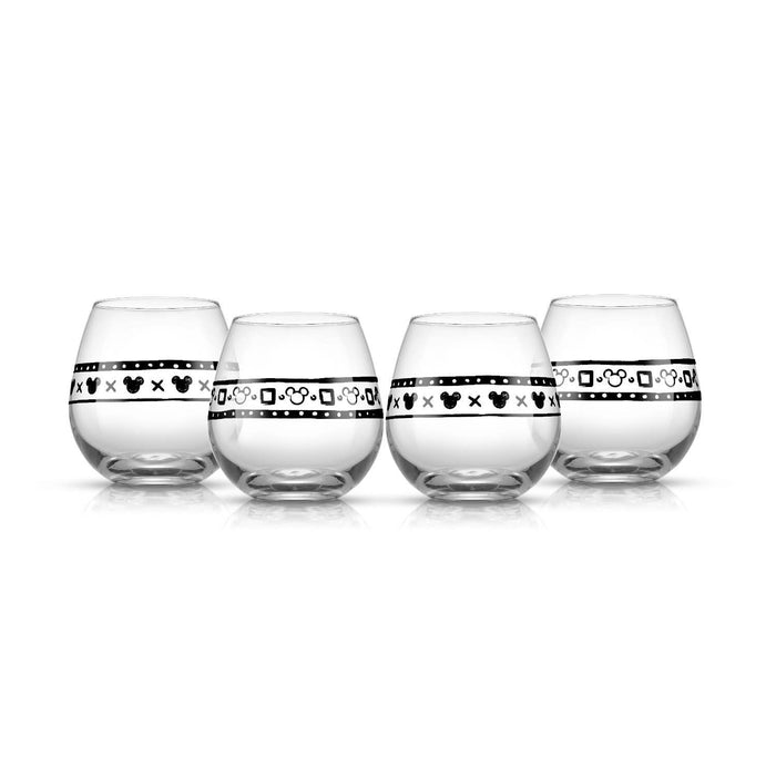 Disney Geo Picnic Mickey Mouse Stemless Wine Glasses | Set of 4