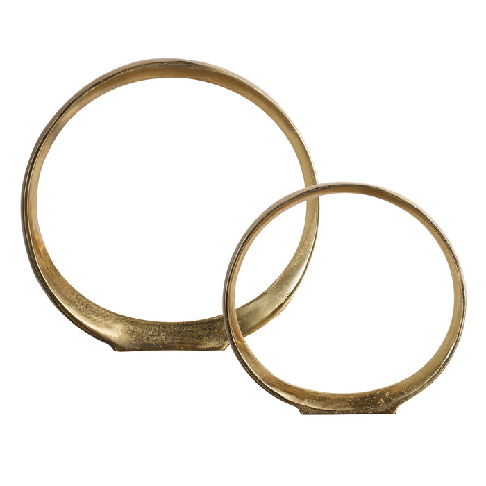 Jimena - Ring Sculptures (Set of 2) - Gold