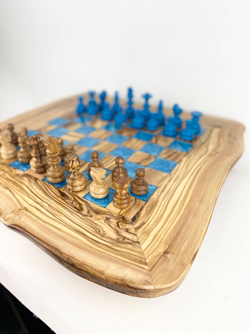 Olive Wood Resin Chess Board