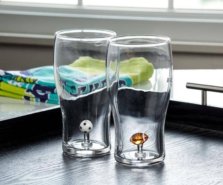 Football Icon Beer Glass-6"H(20oz)