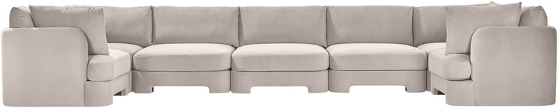 Hammond - Velvet Performance Fabric Upholstered 7 Piece U-Shaped Sectional