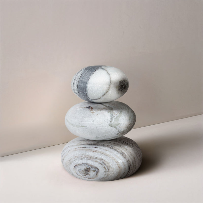 Pumpkin - 3 Piece Marble Decorative Object - Panda