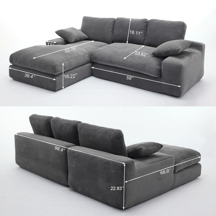 Modern Minimalist Modular Sectional Sofa Set, Upholstered Sleeper Couch