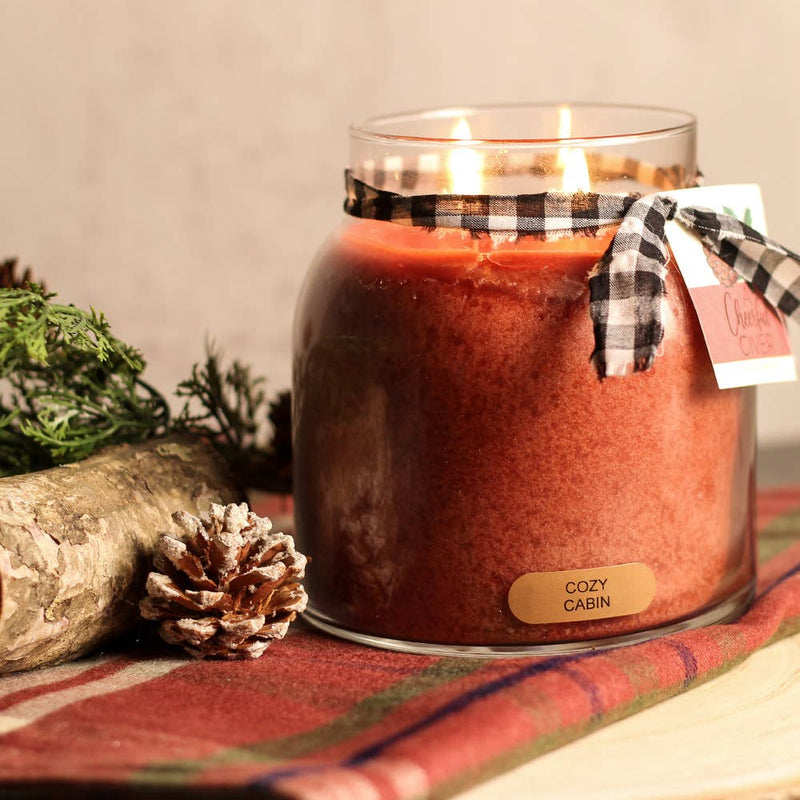 Cozy Cabin – 34oz Fall Winter Strong Scented Jar Candle