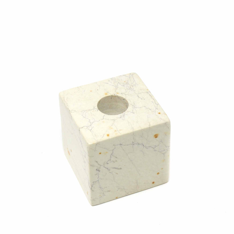 Cube Soapstone Candle Holder Set of 2