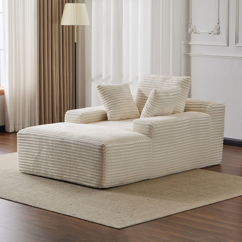 Oversized Chaise Lounge Chair Cozy Cloud Couch With 3 Throw Pillows And Wide Armrest