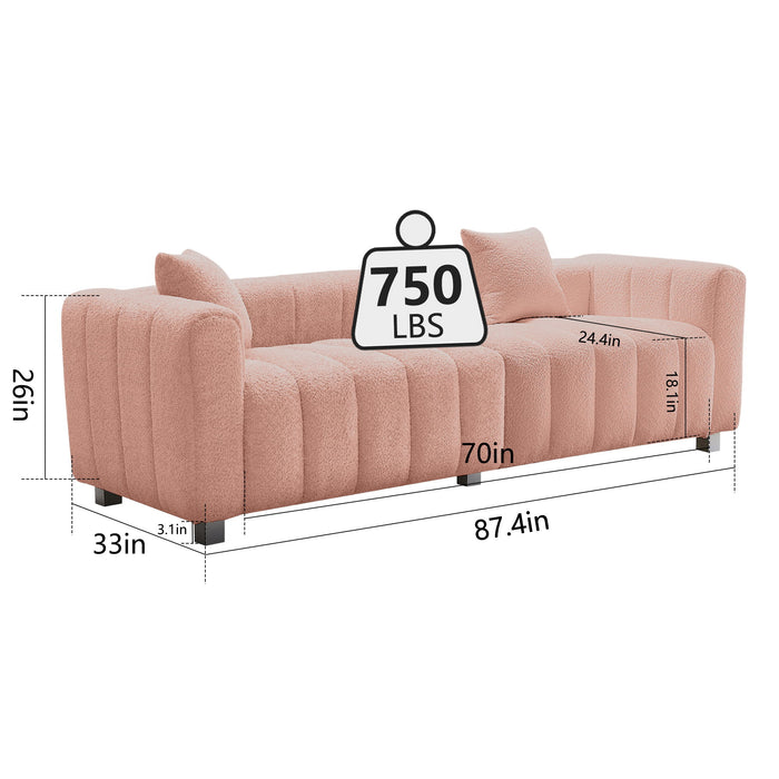 Modern 3 Seater Sofa With 2 Pillows