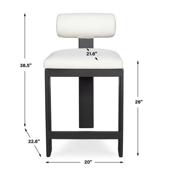 Bolster Back - Outdoor Counter Stool - White