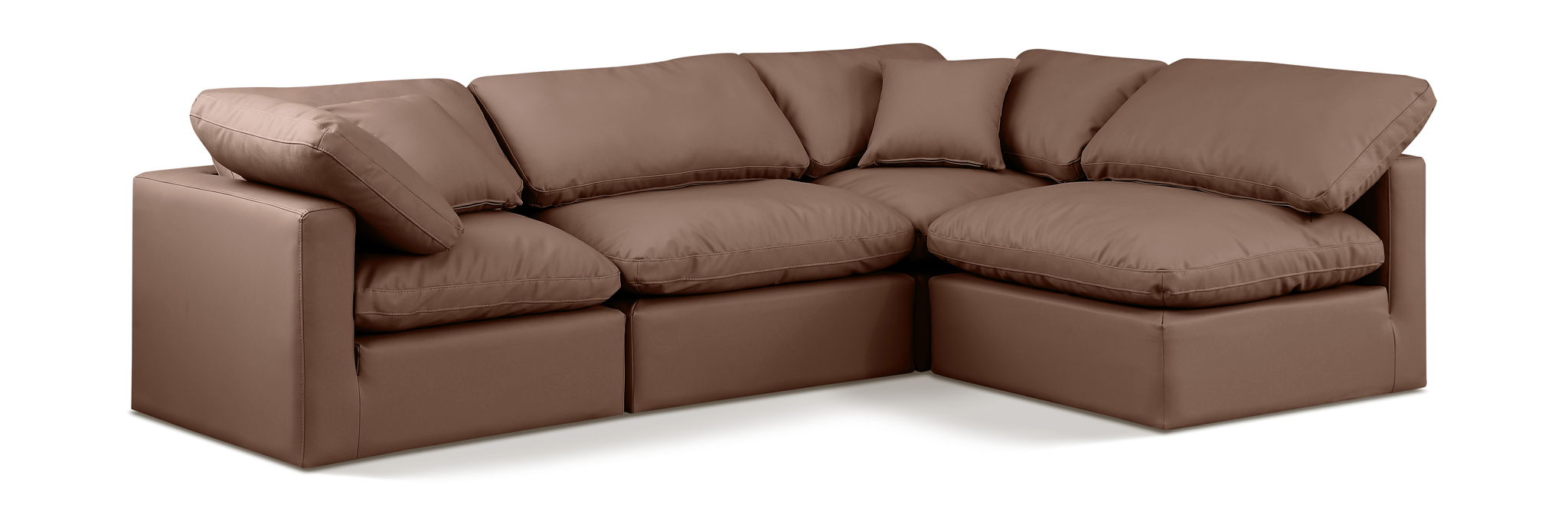 Indulge - Faux Leather 4 Piece Modular Sectional