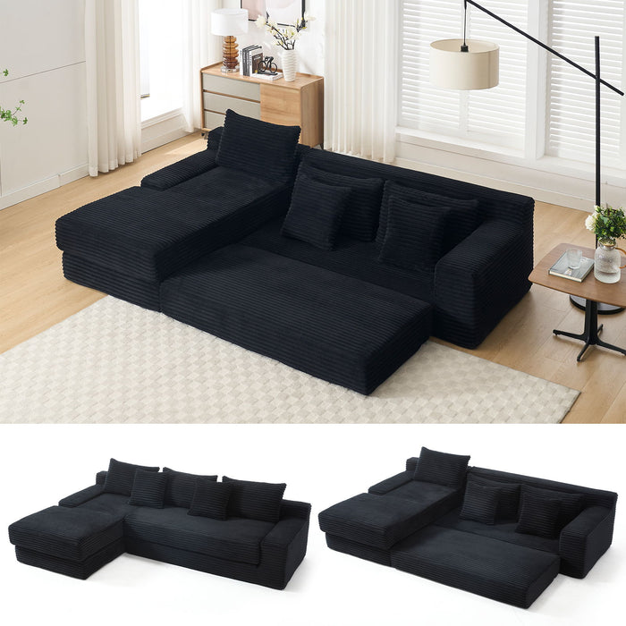 Modern L - Shaped Sectional Couch With Memory Foam