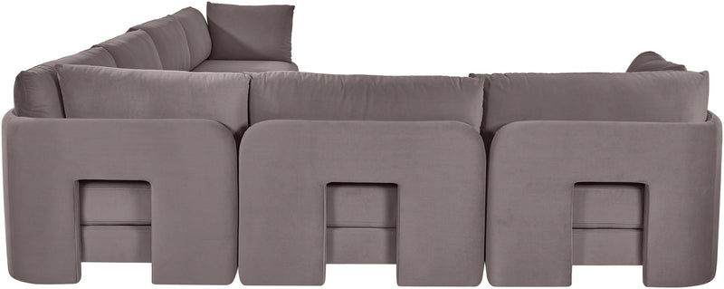 Hammond - Velvet Performance Fabric Upholstered 6 Piece Corner Sectional