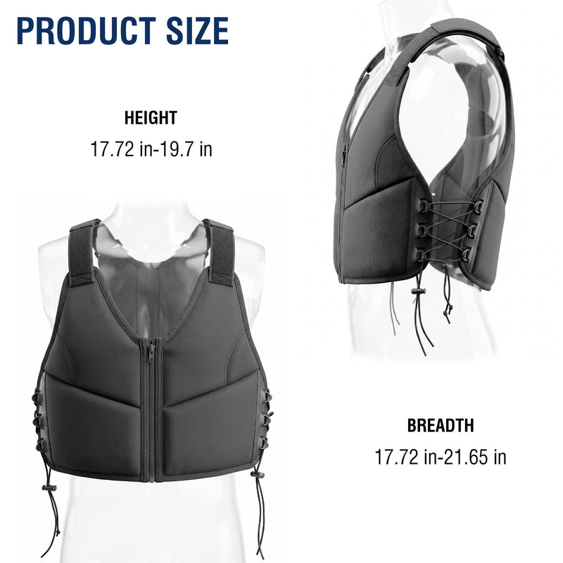 Women's 10Lbs Adjustable Weighted Vest With Breathable Design For Running, Walking & Strength Training - Black
