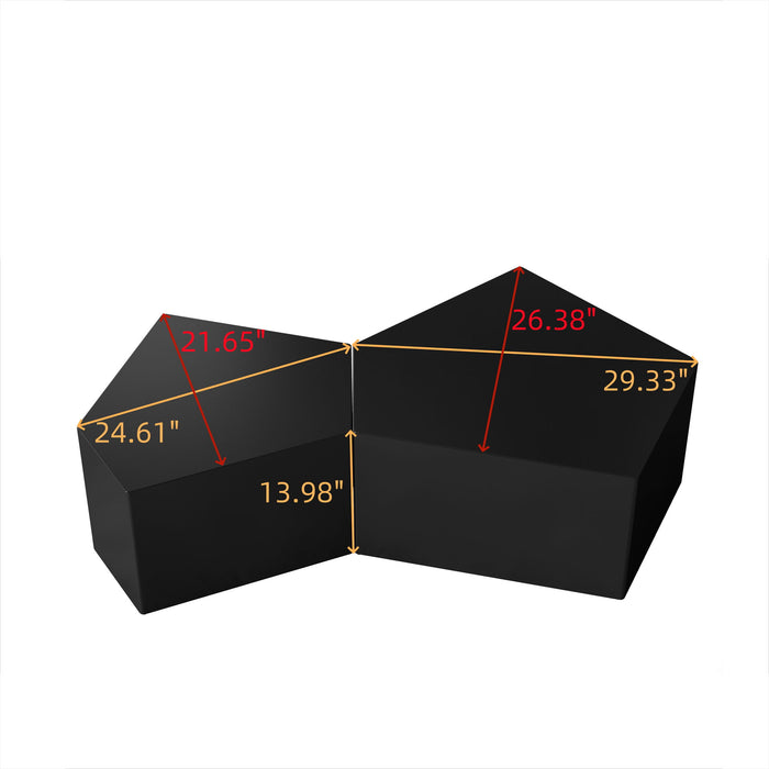 Irregular Pentagon Nesting Coffee Table Set