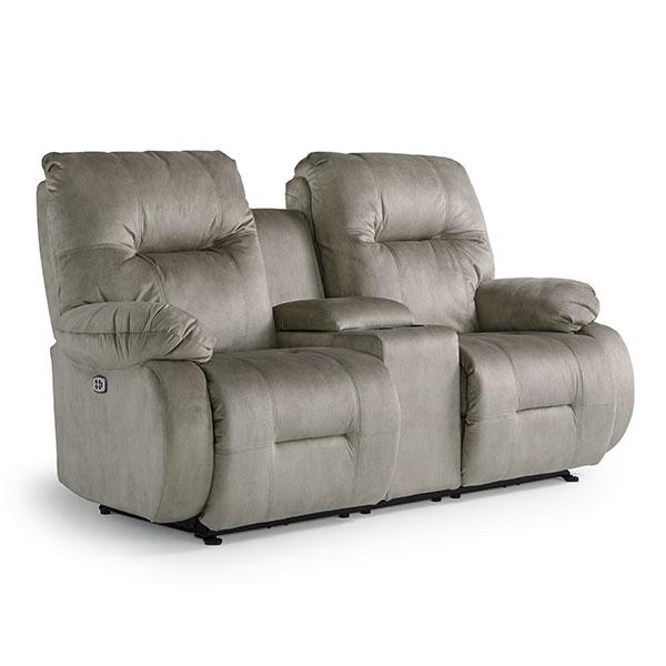 BRINLEY COLLECTION LEATHER POWER HEAD TILT RECLINING CONVERSATION SOFA- U700CZ4