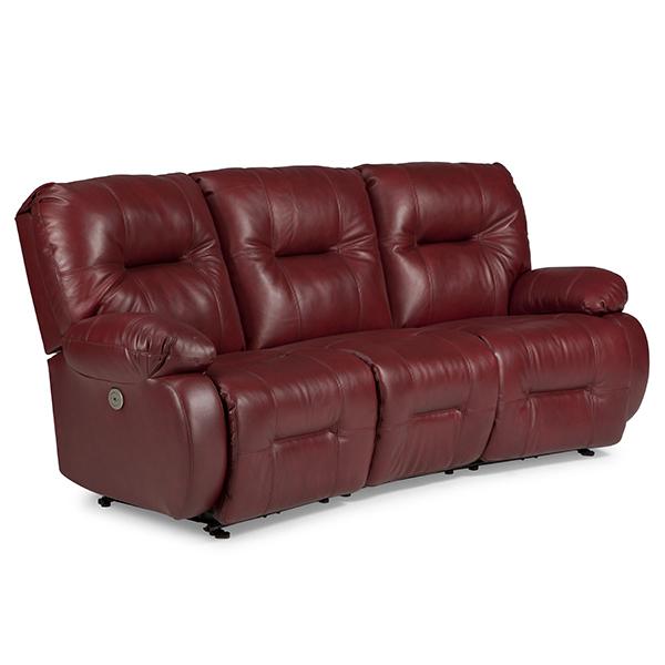 BRINLEY COLLECTION LEATHER POWER HEAD TILT RECLINING CONVERSATION SOFA- U700CZ4