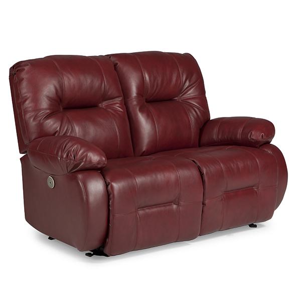 BRINLEY LOVESEAT LEATHER ROCKING CONSOLE LOVESEAT- L700CC7