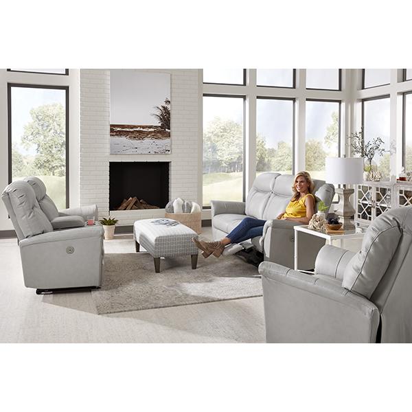 CAITLIN LOVESEAT LEATHER POWER HEAD TILT ROCKER CONSOLE LOVESEAT - L420CY7