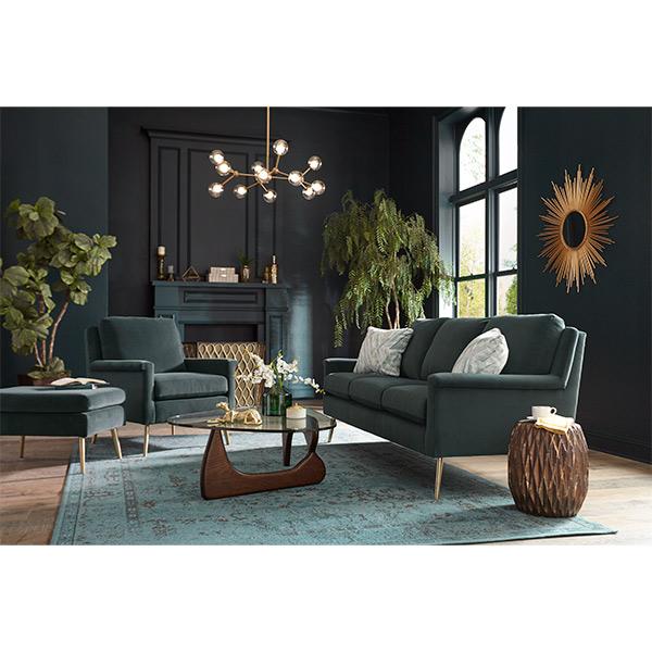 DACEY COLLECTION LEATHER STATIONARY SOFA- S11RLU