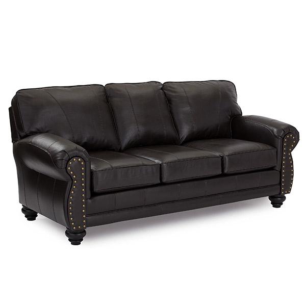 NOBLE COLLECTION LEATHER STATIONARY SOFA- S64DWLU