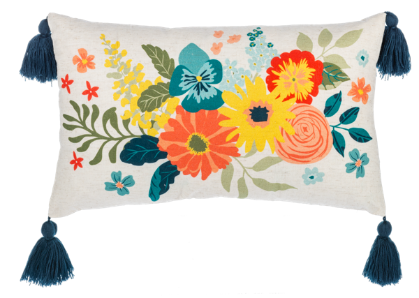 Flower Pillow with Tassels