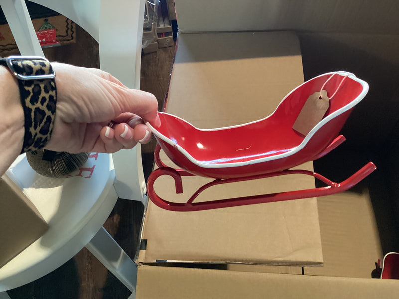 Red Sleigh Soap Dish