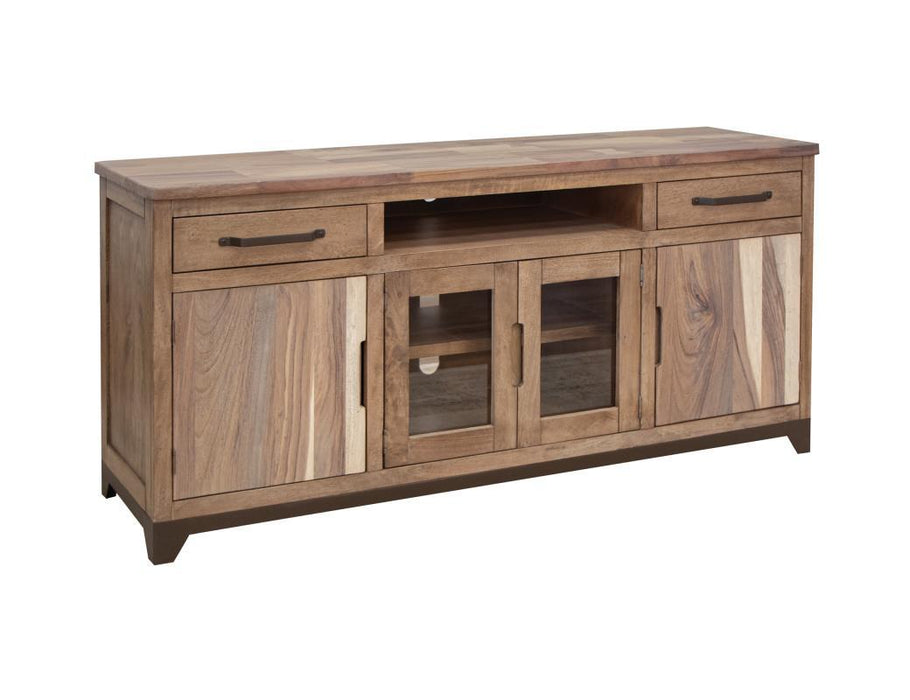 Natural Parota 2 Drawers, 2 Door and 2 Glass Door, 70" TV Stand image