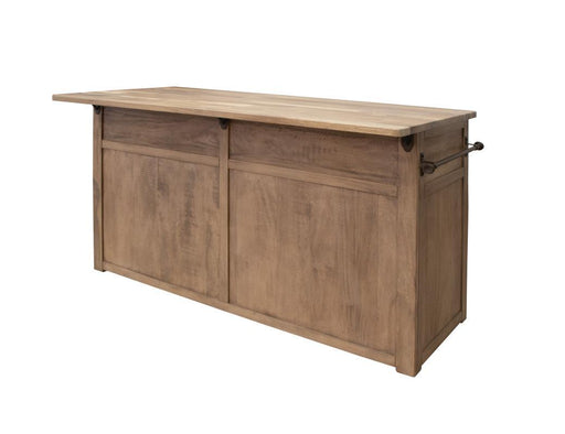 Natural Parota Kitchen Island w/ 4 Doors and 2 Drawers image