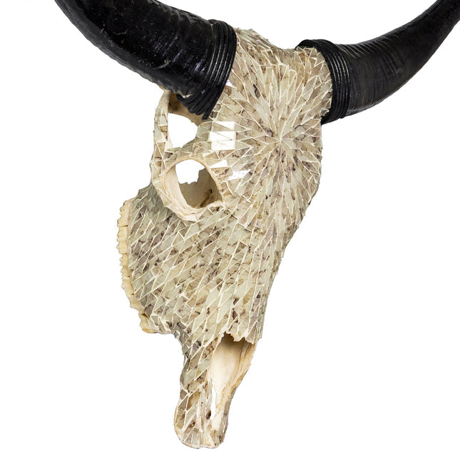 Skull Bliss | Cow Skull - Beige Mirror | Mosaic Finish