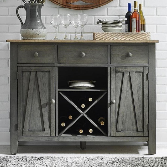 Liberty Furniture Lindsey Farm Server in Gray/Sandstone image