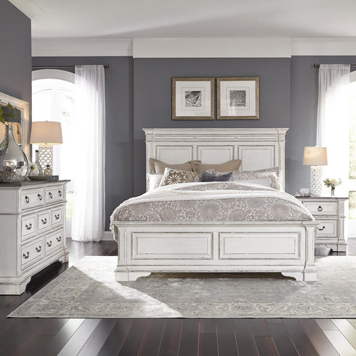 Abbey Park King California Panel Bed, Dresser & Mirror, Nightstand image