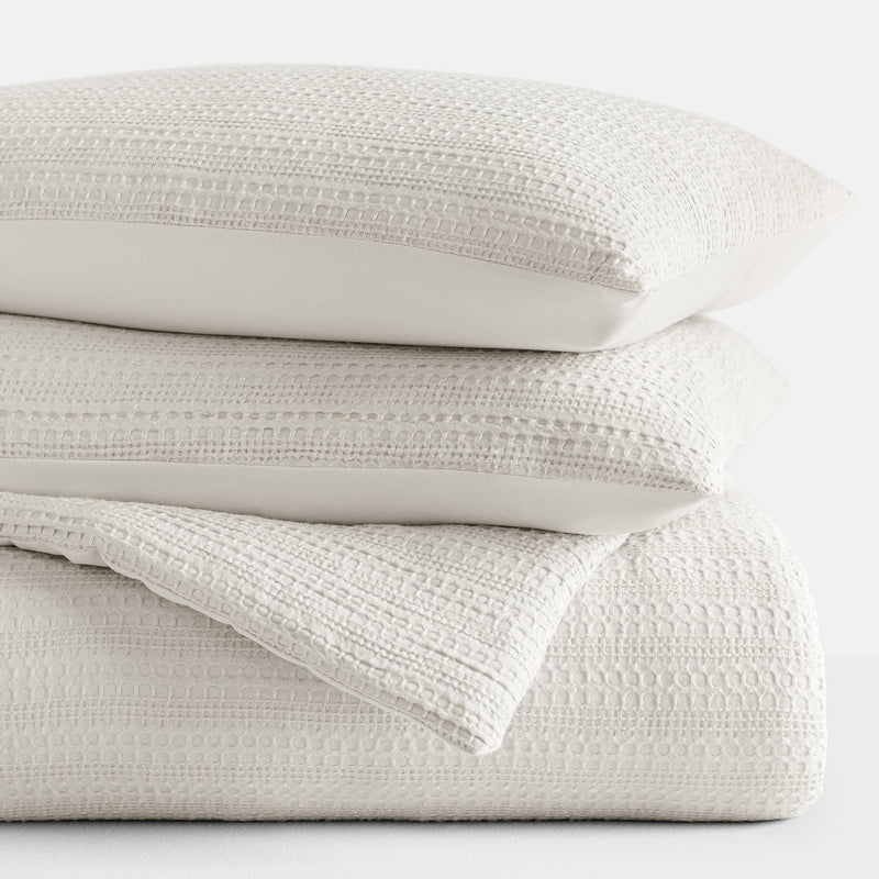 Waffle Textured 3 Piece Down Alternative Comforter Set