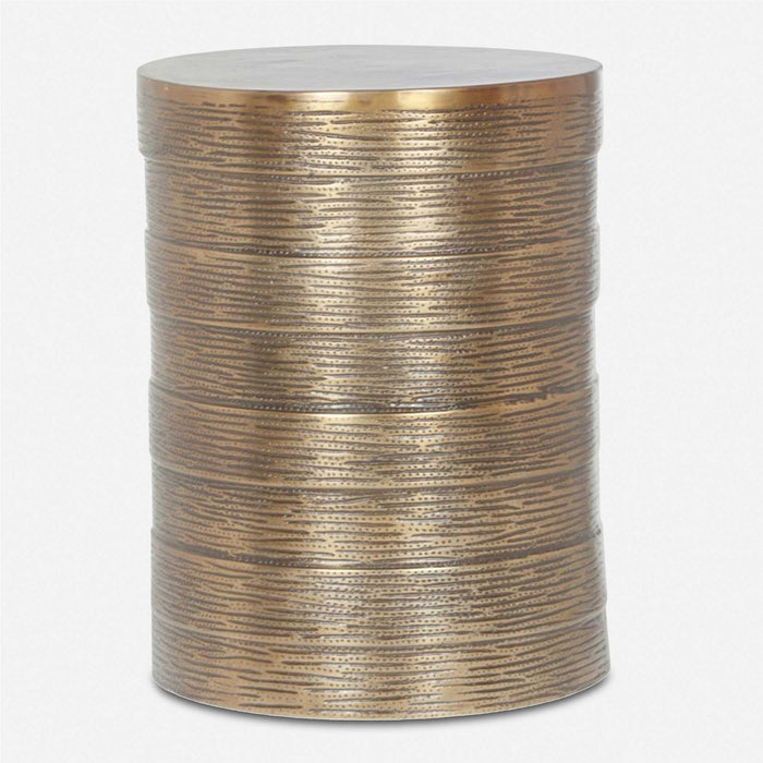 Odin - Antique Brass Accent Table - Bronze