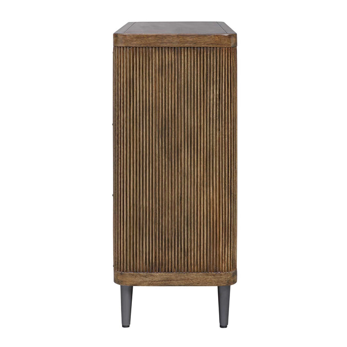 Pinstripe - 2 Door Cabinet - Dark Brown