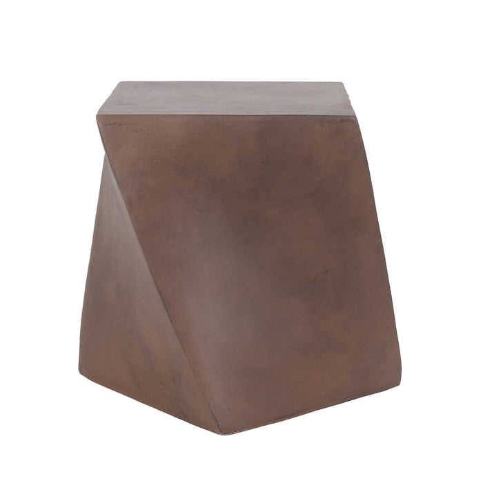 Outdoor Lightweight Concrete Side Table - Brown