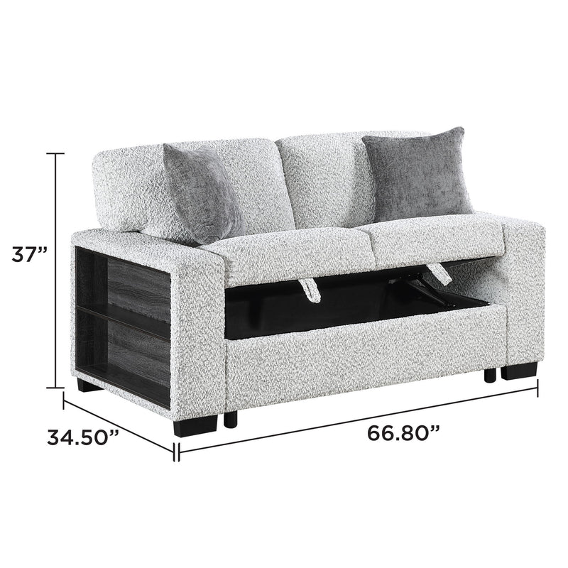 Prato - 2 Piece Sofa And Loveseat Set With Storage - Gray